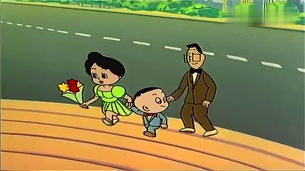 大头儿子穿上小西装跟爸爸妈妈去吃喜酒