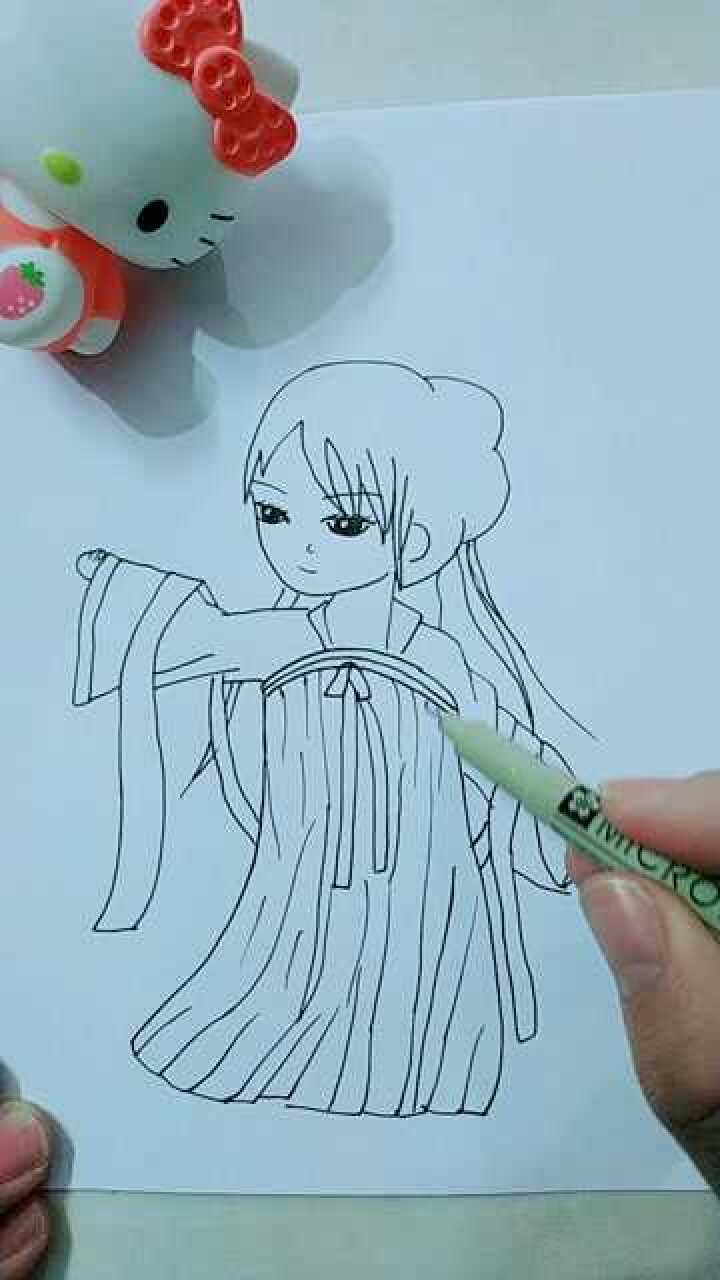 画古风人物简笔画系列大家闺秀