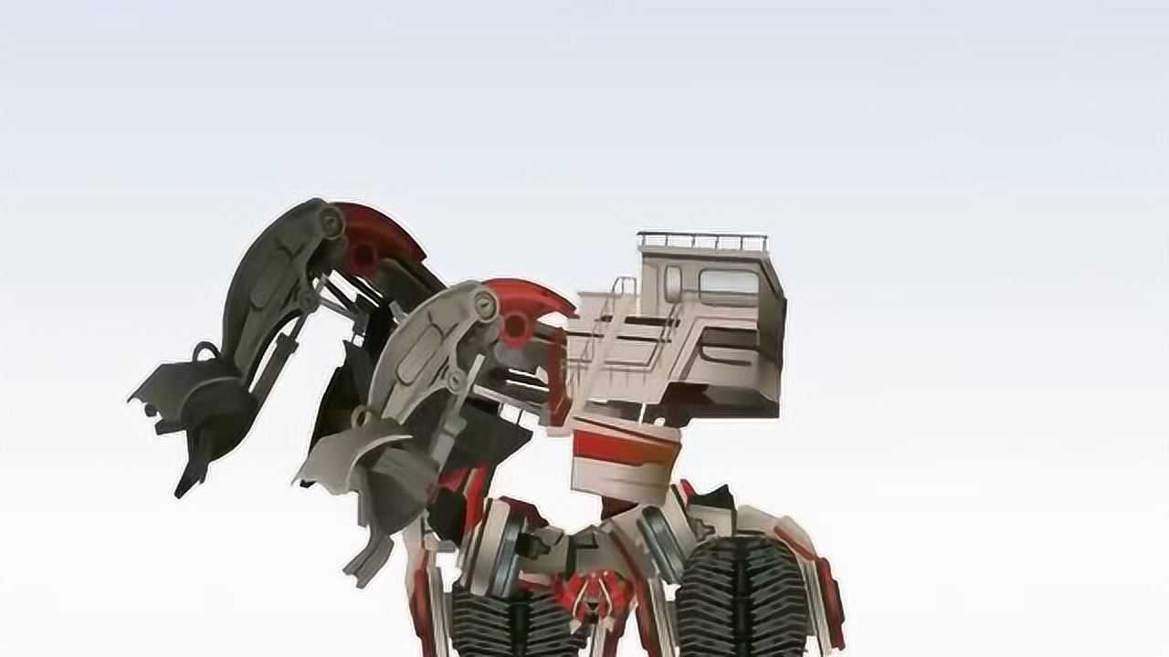 破坏者挖地虎成员变形矿用液压挖土机变形金刚角色演示