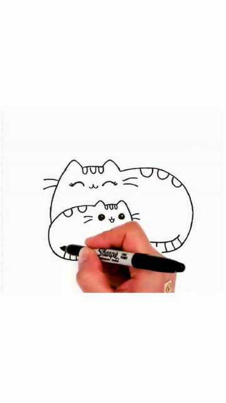 简笔画,教你画一只可爱的胖吉猫,你学会了吗