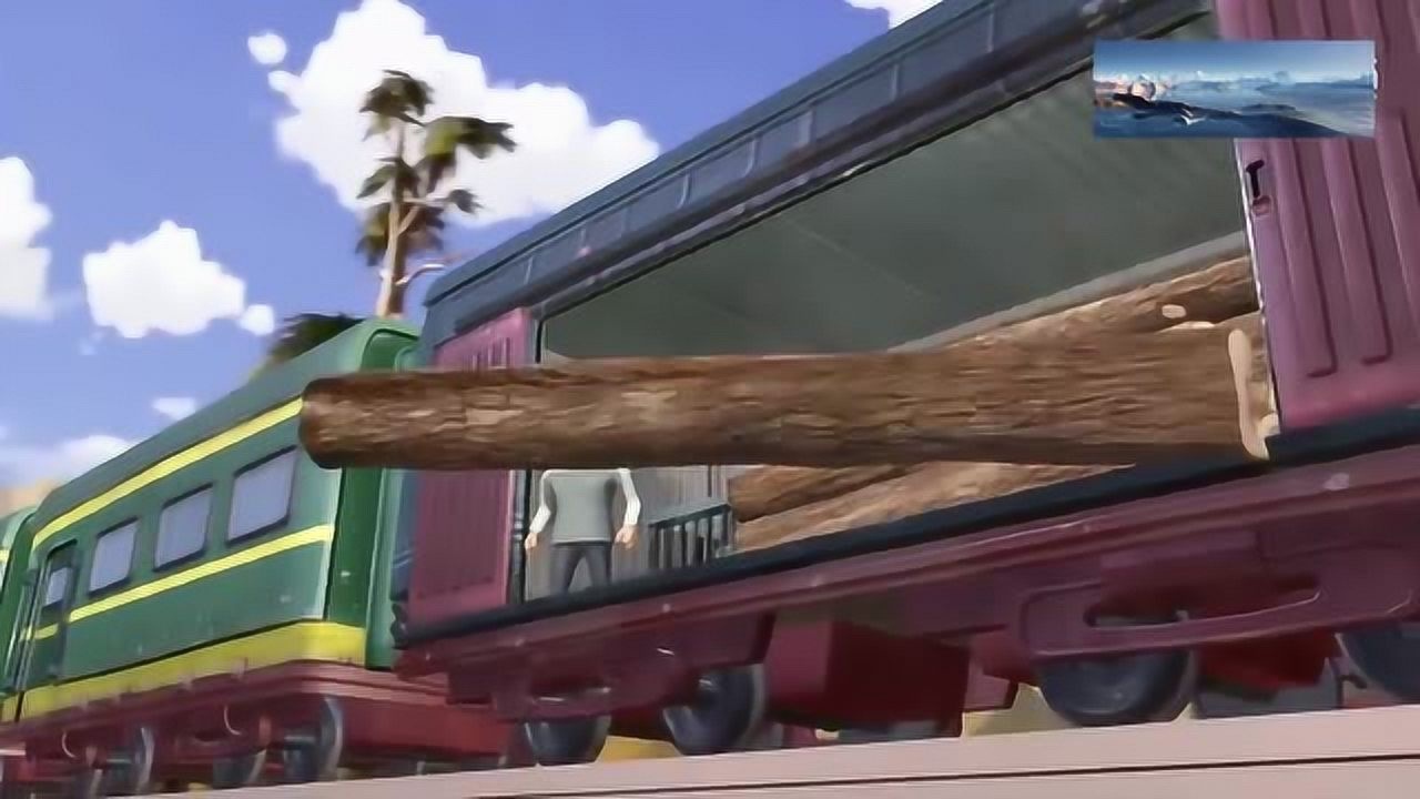 熊出没:熊二和光头强骑着摩托追火车,毛毛被坏人抓跑了