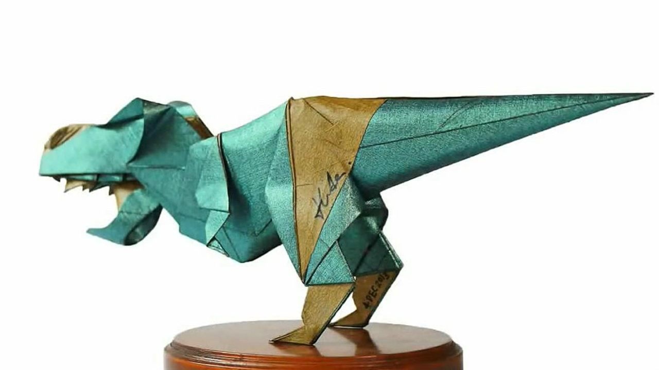 t-rex 霸王龙折纸教学