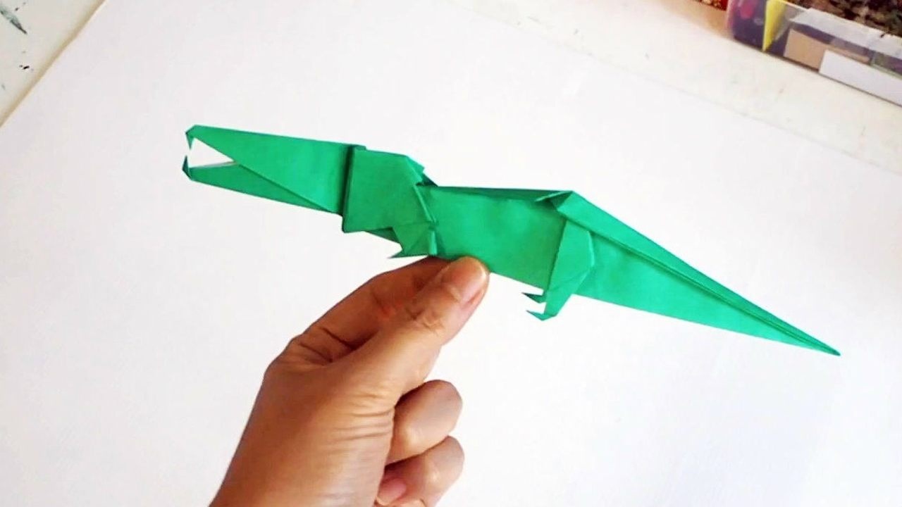 用纸折一只鳄鱼图片