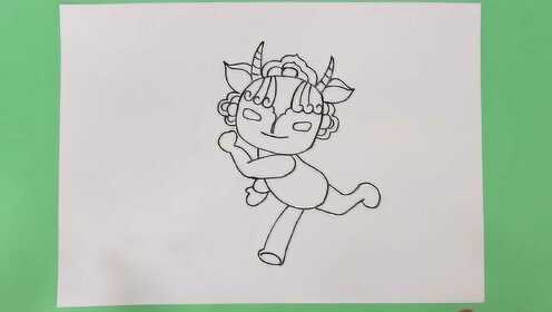 174 可爱的福娃迎迎 一起跟着珊珊姐姐画出来吧