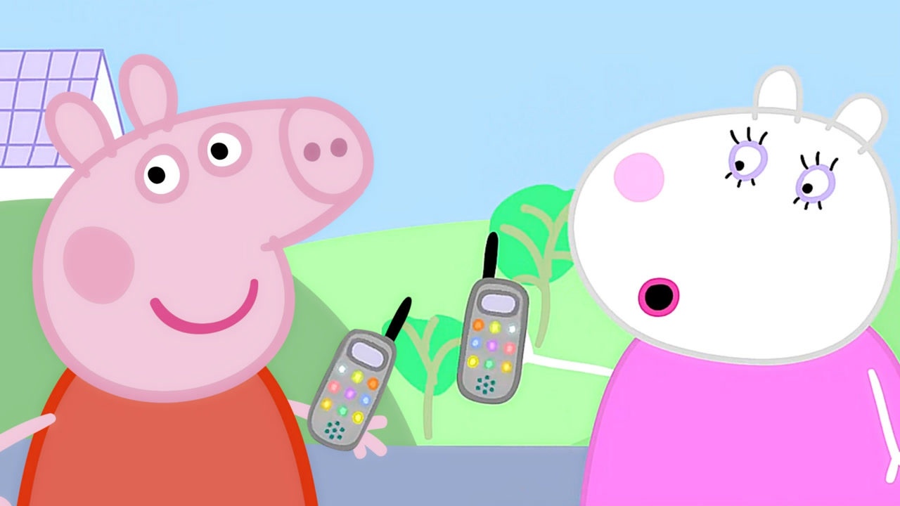 小猪佩奇和最好的朋友小羊苏西打电话佩奇每天都要和苏西通电话