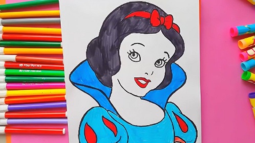 白雪公主简笔画涂色教程