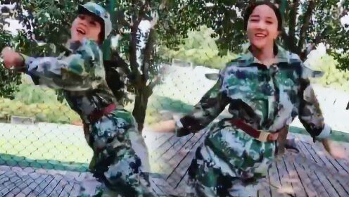 小姐姐军训热舞出名成校花，帽子掉下瞬间被颜值惊艳！ - 腾讯视频