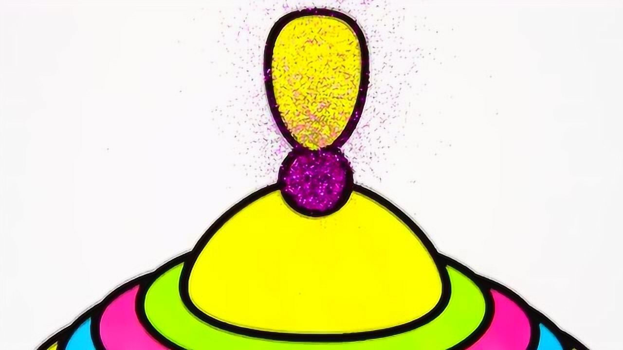 亲子金粉画涂色金粉旋风陀螺