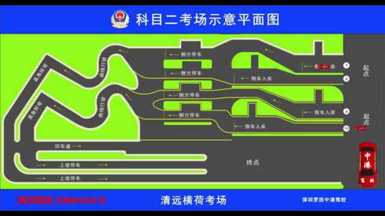 清远横荷科目二考试(五项)