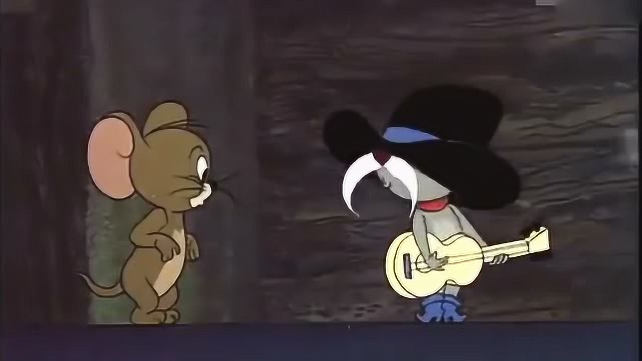 猫和老鼠杰瑞叔叔弹断吉他弦却把汤姆胡子给拔了