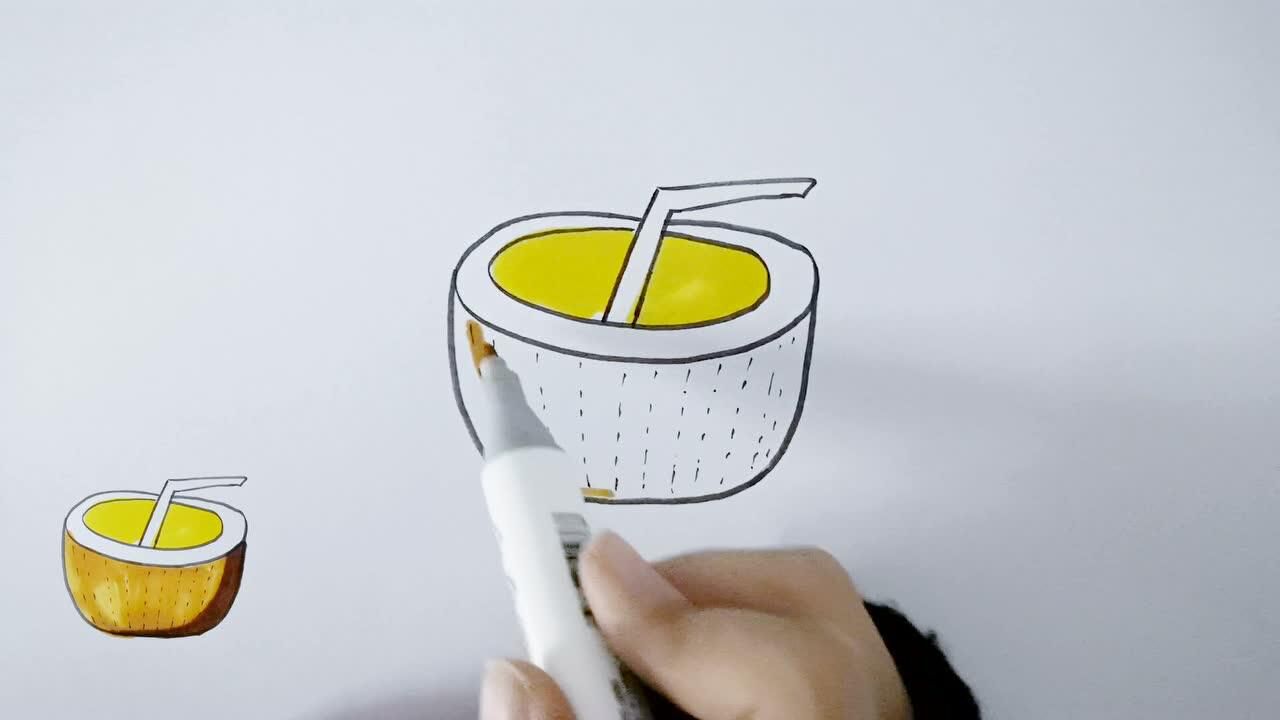 椰子汁简笔画