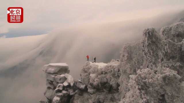 祖国风光好!庐山雪后美景 壮阔云海景观如仙境