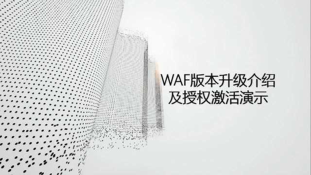 WAF版本升级介绍及授权激活演示