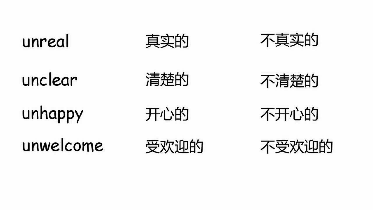 构词法--un前缀,表示否定_高清1080P在线观看平台_腾讯视频