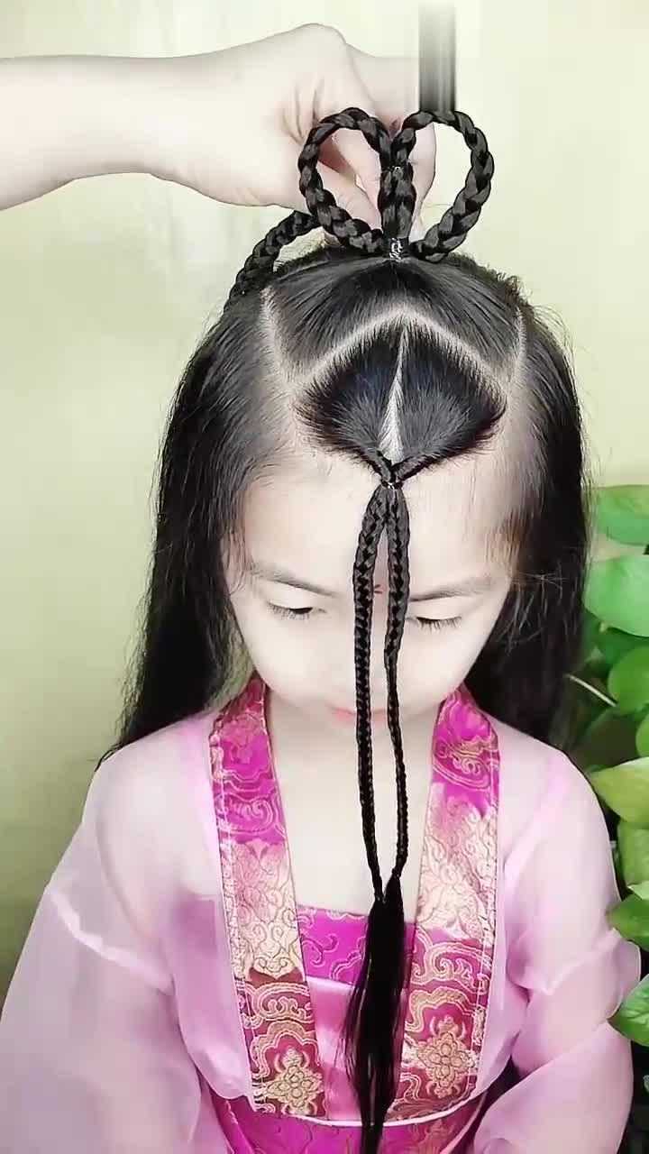 古风儿童编发慢教程,谁见了都说好看,回头率百分百