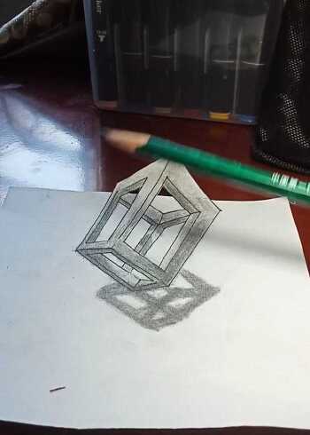 立体画正方体方框教程就在空间五岁小孩都能学会