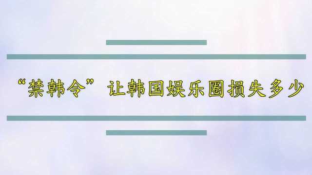 “禁韩令”让韩国娱乐圈损失多少