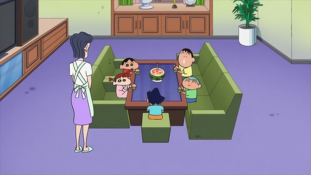 蜡笔小新新番小朋友们去风间家避暑正赶上风间要看萌p哦