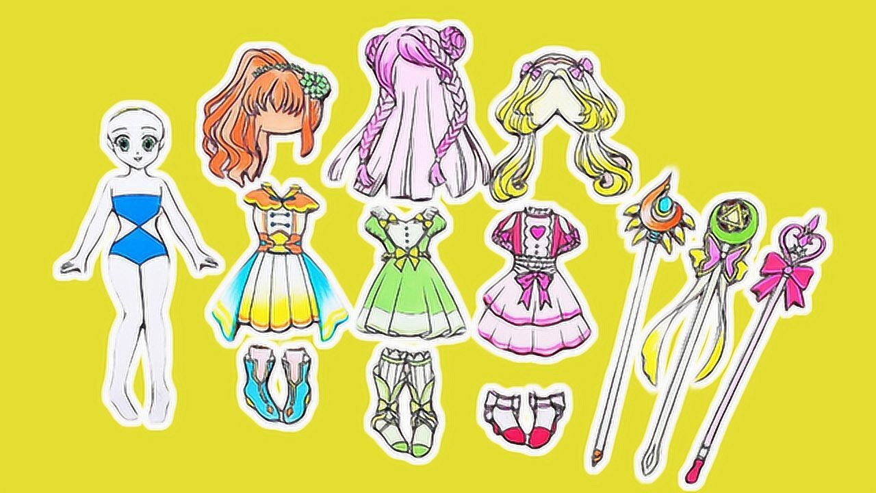 手工剪纸,制作美少女漂亮公主裙