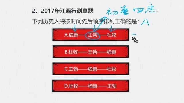 江西公务员考试真题:下列历史人物按照时间先后顺序排列正确的是哪个?