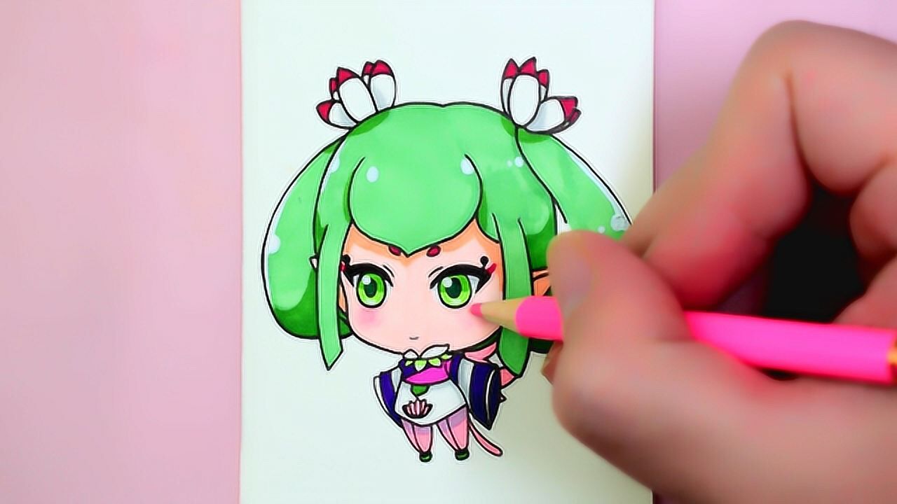 小花仙手绘之q版荷花精灵王玉芝的画法过程详细快来一起画吧