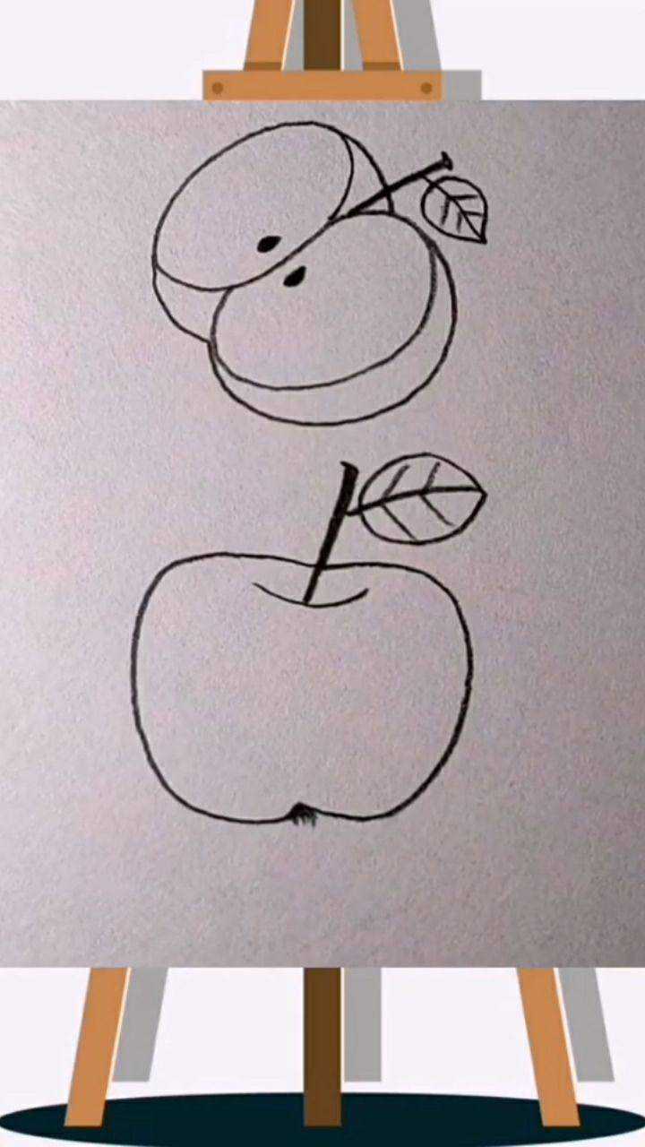 幼儿简笔画,教宝宝用数字85画一只苹果吧
