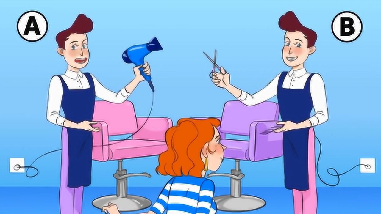推理动画:a和b两个理发师,谁是机器人?