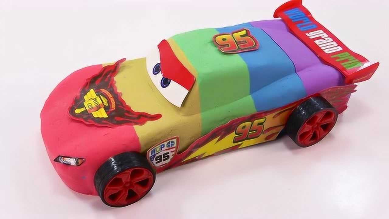 创意小手工:用太空沙彩泥制作彩虹小赛车