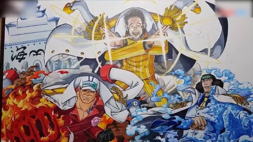 手绘"海贼王"海军三大将_完全还原啊!