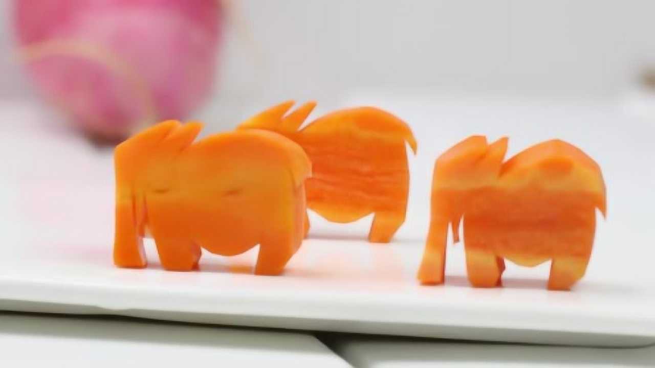 料头花大象-周毅食品雕刻高清视频教程