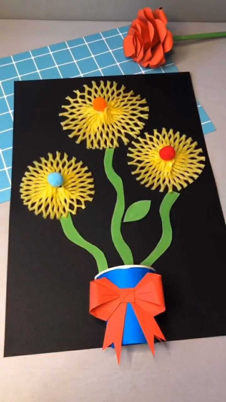 水果网套不要扔,和孩子一起做个手工吧,最美太阳花