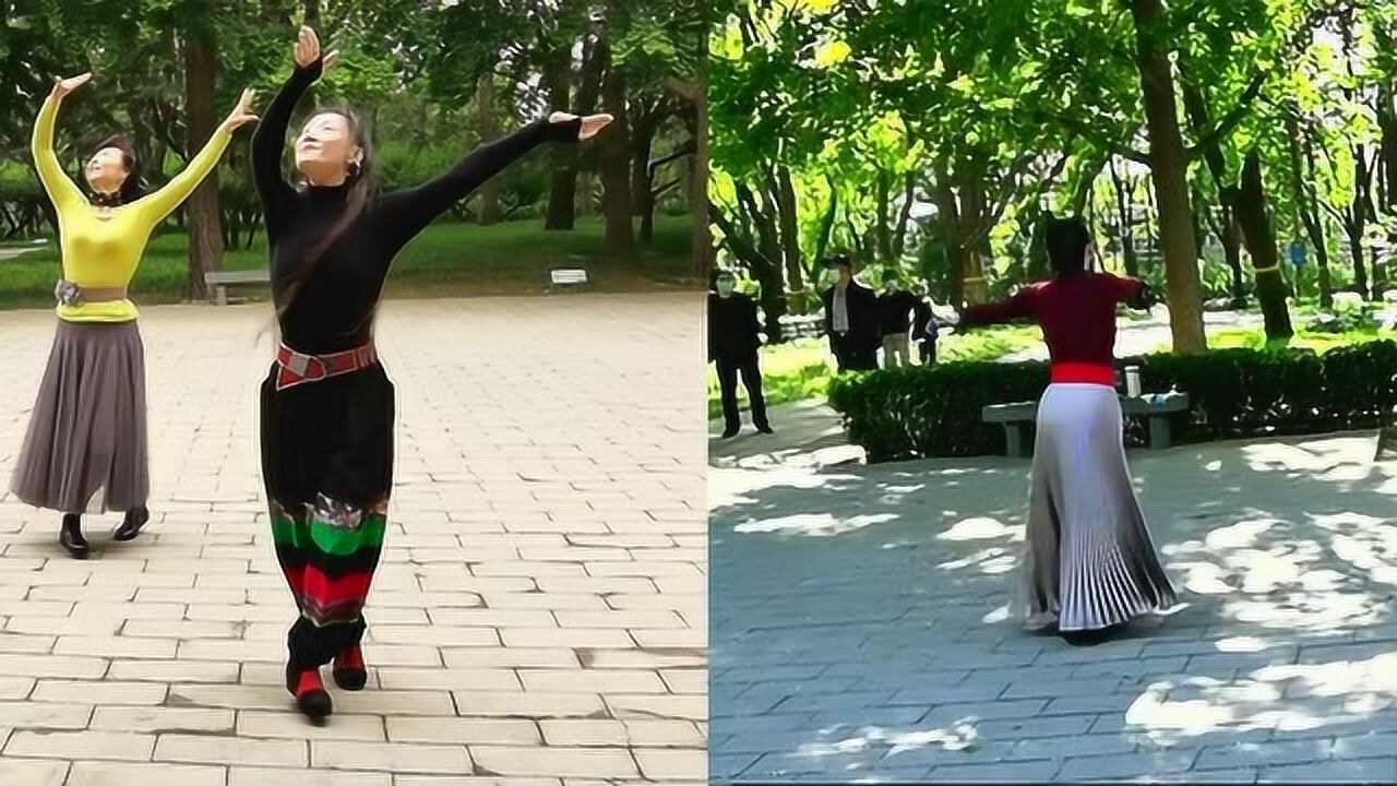 北京紫竹院小红老师正背面演示火红的萨日朗完整版赏心悦目