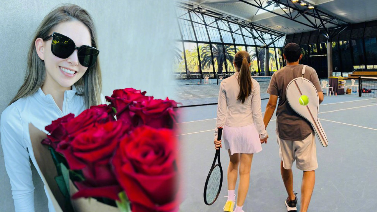 周杰伦昆凌情人节打网球,甜蜜称呼妻子为队友,手拉手背影好甜蜜