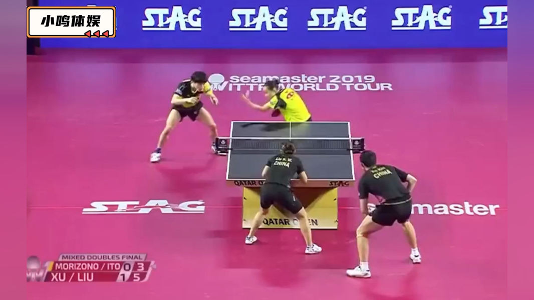 面对嚣张的日本选手,许昕和刘诗雯联手作战,以3:0轻松