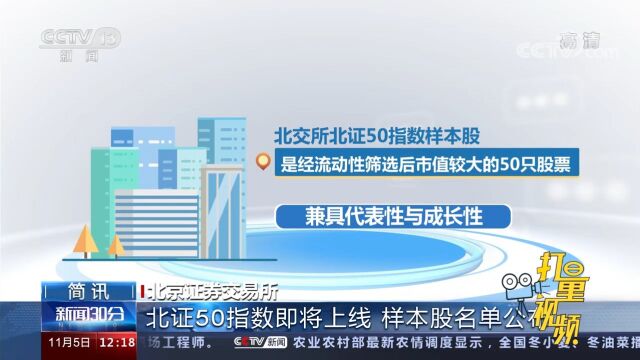 北京证券交易所:北证50指数即将上线,样本股名单公布