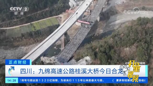 四川:九绵高速公路桂溪大桥今日合龙