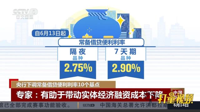 央行下调常备借贷便利利率10个基点,带动实体经济融资成本下降