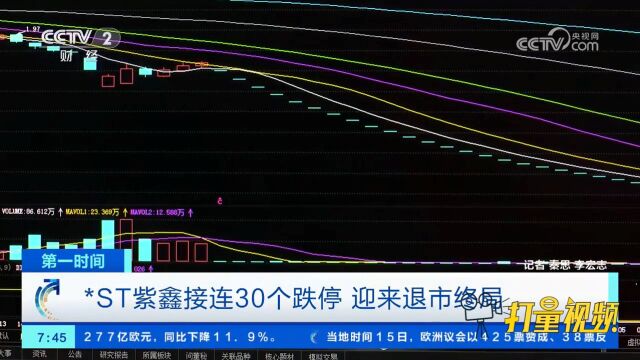 关注!*ST紫鑫接连30个跌停,迎来退市终局