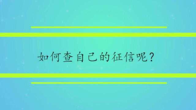 如何查自己的征信呢?