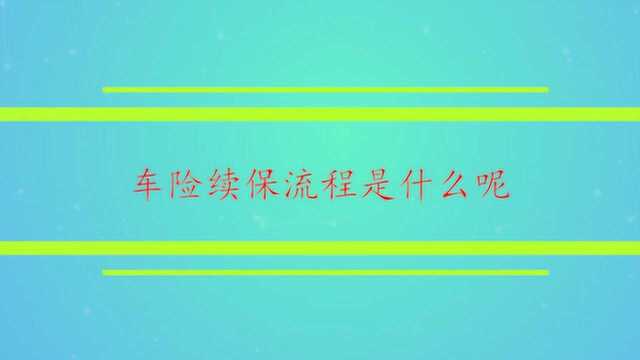 车险续保流程是什么呢