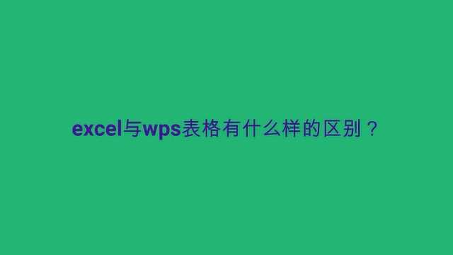 excel与wps表格有什么样的区别?