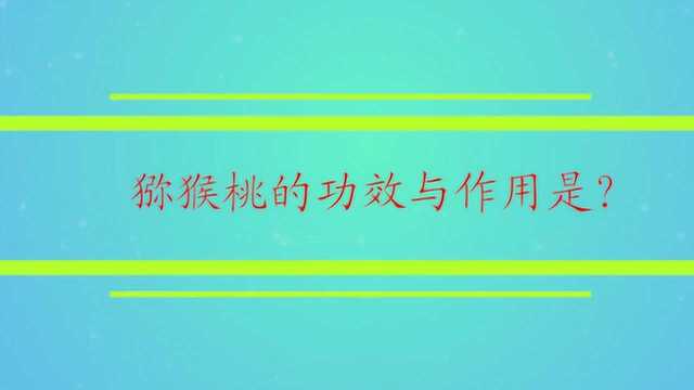 猕猴桃的功效与作用是?