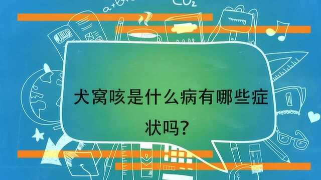 犬窝咳是什么病有哪些症状吗?