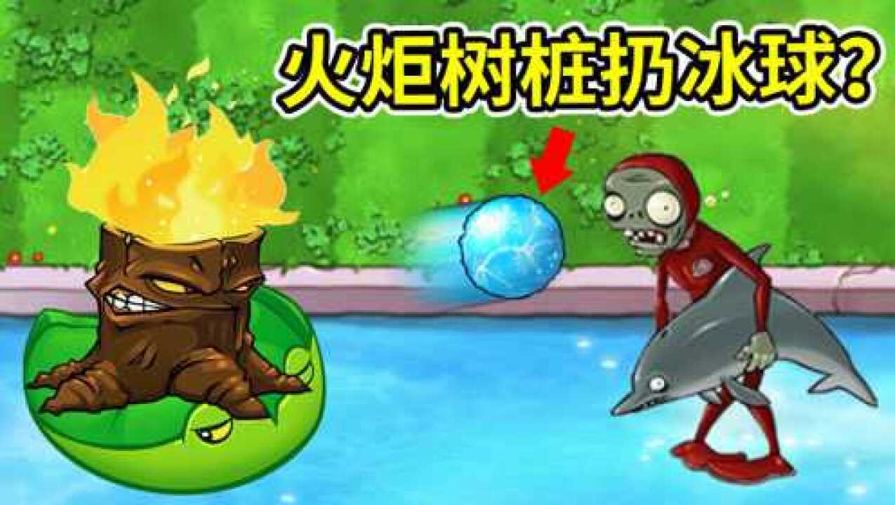 植物大战僵尸95版火炬树桩怎么扔冰球出bug了小宝趣玩
