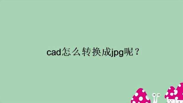 cad怎么转换成jpg呢?