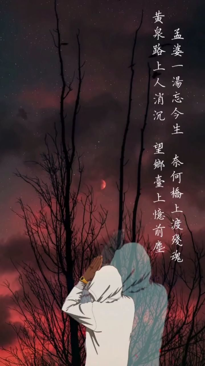 我本无心恋红尘,奈何影子落人间!黄泉路上人消沉