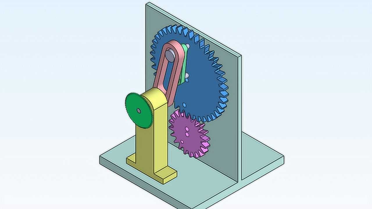 solidworks机械运动仿真,通过曲柄实现的变速运动机构动画演示