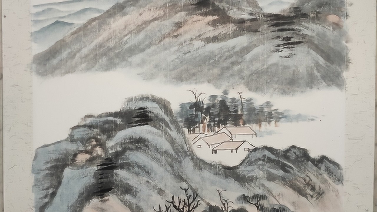 浅绛小写意山水画,以赭石和花青为主,用色宜简淡,不宜太杂太厚