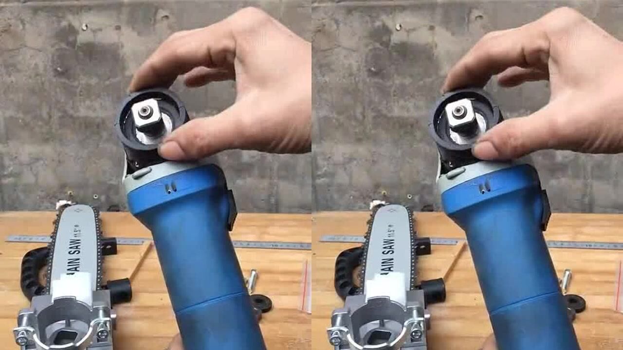 创意手工diy角磨机改装电链锯教程来了