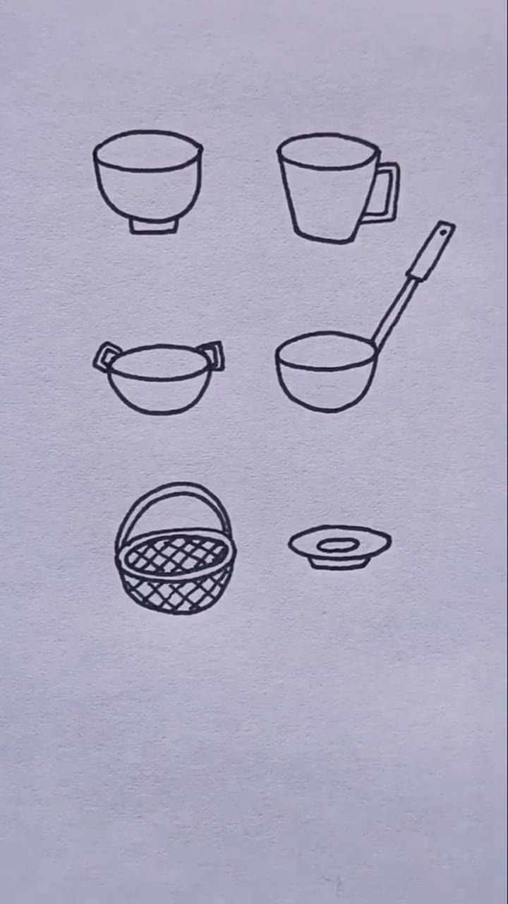锅碗瓢盆简笔画 画法图片
